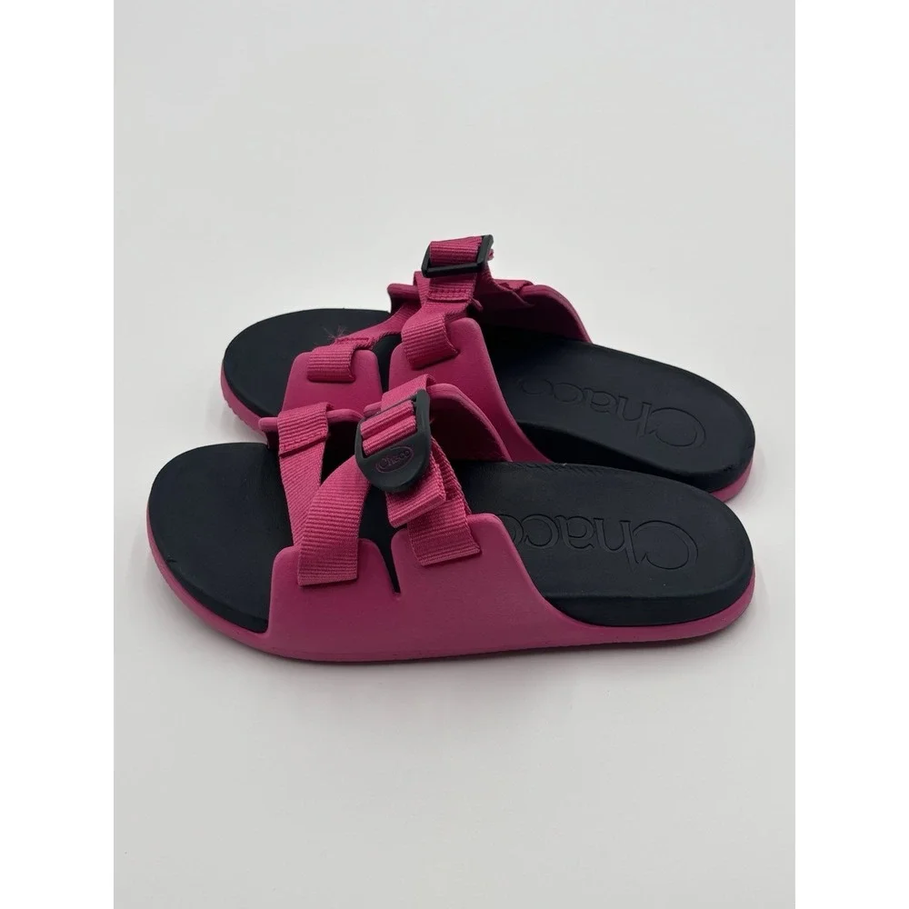 Chaco Chillos Sandals Girls sz 2 Pink Waterproof Adjustable Slides Comfortable